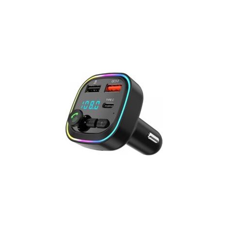 Transmetteur FM Bluetooth 5.3 – Adaptateur voiture avec charge rapide QC3.0 – 2 ports USB et 1 port Type-C – Appels mains libres (1/5)