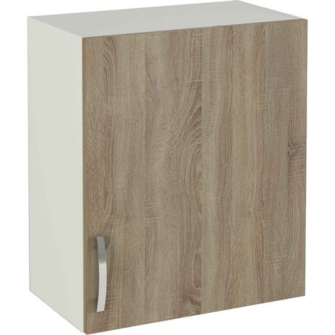 Meuble haut de cuisine 1 porte coloris chêne cortez - Hauteur 70 x Longueur 60 x profondeur 35 cm