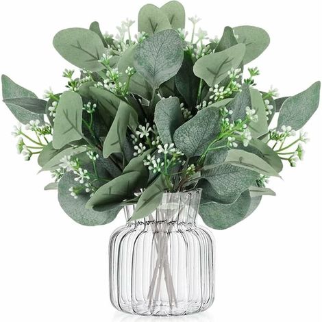Feuilles Eucalyptus Artificielles, 39cm Faux Eucalyptus Artificiel, Plantes à Feuilles Artificielles pour Les Fêtes, Les Chambres et Les Mariages, 10 Pcs,T-Audace (1/4)