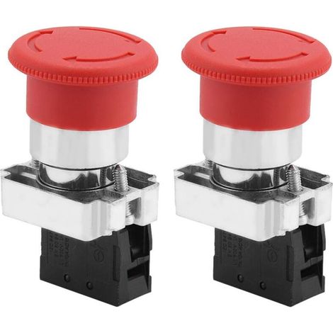 royaluxe -Micro-interrupt à bouton d'arrêt d'urgence, 2 panneaux rouges, 22MM (1/5)