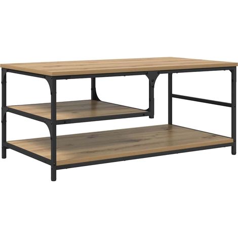Maison Exclusive - Mesa de Café Roble artesanal 90 x 49 x 40 cm