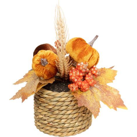 Compo de Noël Orange et Doré pailleté D 17 cm - Feeric Christmas