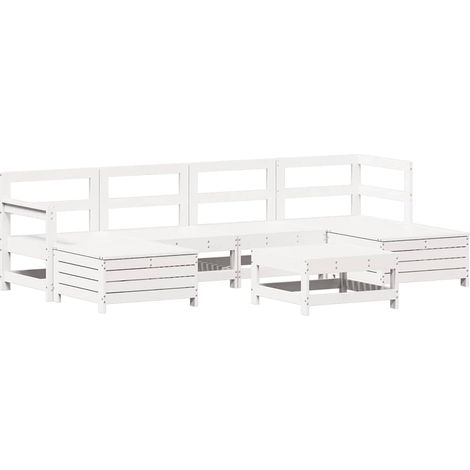 Maison Exclusive - Juego de sofás de jardín 7 pzas madera maciza (1/5)