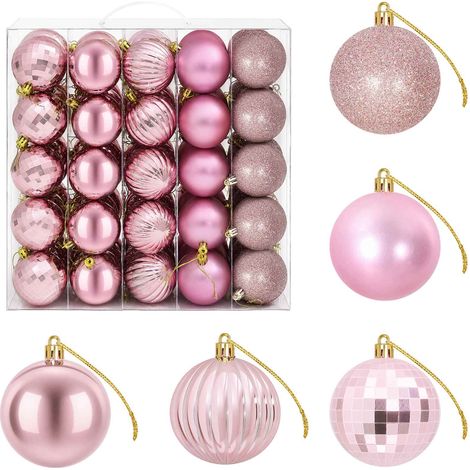 vidaXL Set di Palline di Natale 75 pz Rosa 6 cm Polistirolo (1/5)