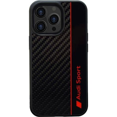 Audi Carbonfaser-Streifen iPhone 13 Pro / 13 6.1 schwarze Hartschalen-Hülle AUS-TPUPCIP13P-R8/D1-BK (1/5)