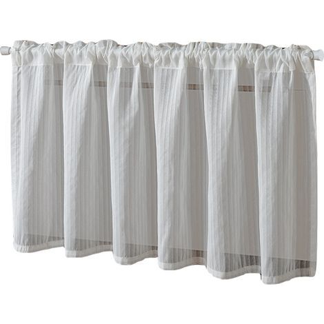 Voilage de Fenêtre - Maison Cuisine Petite Fenetre Demi Transparent, 100x60cm, Blanc, 1 Pc (1/4)