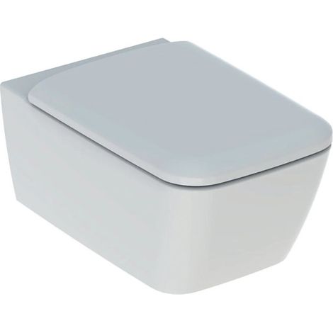 GEBERIT - ICON SQUARE VASO SOSPESO RIMFREE A CACCIATA CON FISSAGGIO NASCOSTO E SEDILE WC SOFT-CLOSE BIANCO 500.807.00.1 (1/5)