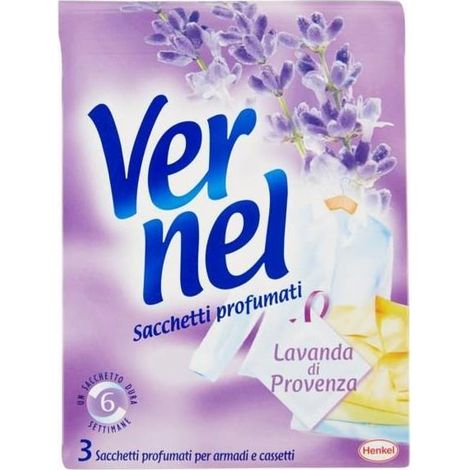 VERNEL SACCHETTI PROFUMATI LAVANDA DI PROVENZA PER ARMADI E CASSETTI 3 PEZZI