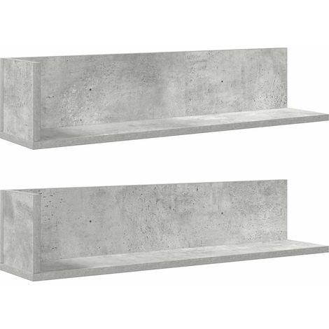 Maison Exclusive - Wandregale 2 Stk. Betongrau 75x16,5x16,5 cm Ho