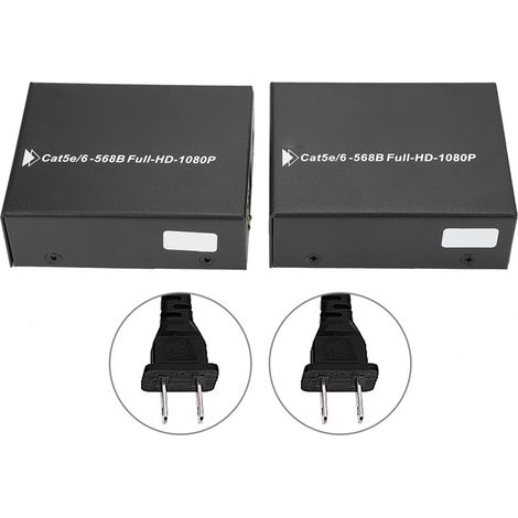 Lot de 1 paire 50 mètres de rallonge HDMI 1080P HD avec prise US, sortie locale, 100-240V (1/5)