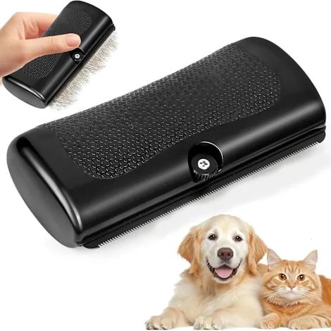 Brosse améliorée pour l'élimination des poils de chien et de chat (modèle 2025) - Brosse pour sous-poil de chien, manche confortable, outil d'élimination des poils d'animaux (1/5)