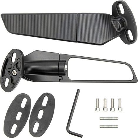 Lot de 2 rétroviseurs de moto universels, réglables et rotatifs, pour VTT, rétroviseurs latéraux de remplacement pour Ninja 250 300 400 650 H2 H4 (1/4)