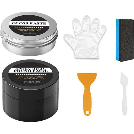 Kit de pâte à polir acrylique avec outil de restauration de , de friction à plusieurs niveaux + finition, pièce en résine durable, parfait pour les meubles et les plans de travail (1/5)
