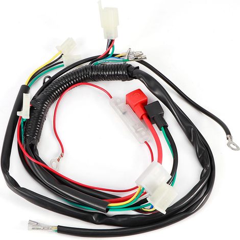 Faisceau de câblage démarreur électrique pour moto pit bike, quad et ATV 70cc 90cc 110cc 125cc, kit de câblage moteur robuste avec connecteurs. (1/5)