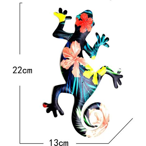 Gecko en métal - Décoration murale suspendue - Sculpture décorative pour la maison, la chambre, le salon, le bureau ou le jardin (1/5)