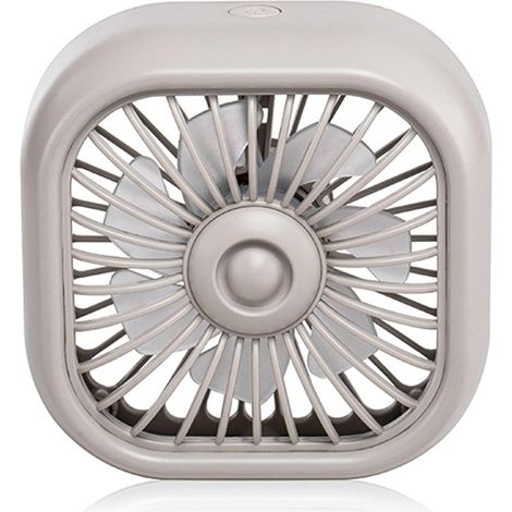 Ventilador para coche, 3 velocidades, alimentación USB, funcionamiento silencioso, luces de colores (caqui). (1/5)