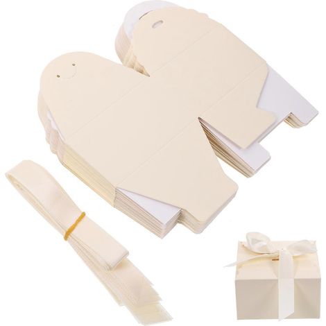 20 boîtes cadeaux carrées, boîtes à savon artisanales, emballage cadeau, boîte à dragées-9x9x5cm-Light Yellow (1/2)