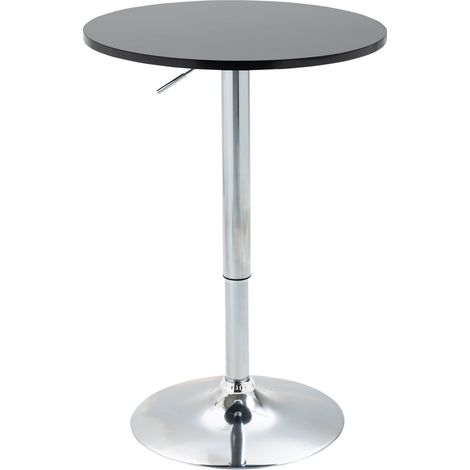 Runder höhenverstellbarer Stehtisch mit drehbarer Platte, schwarz, Ø61 cm (1/5)
