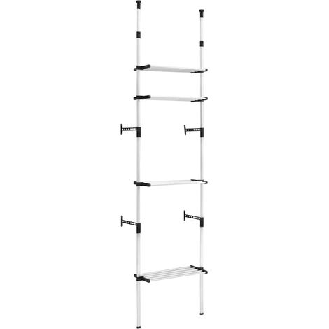 Maison Exclusive - Teleskop-Garderobe mit Regalen Aluminium
