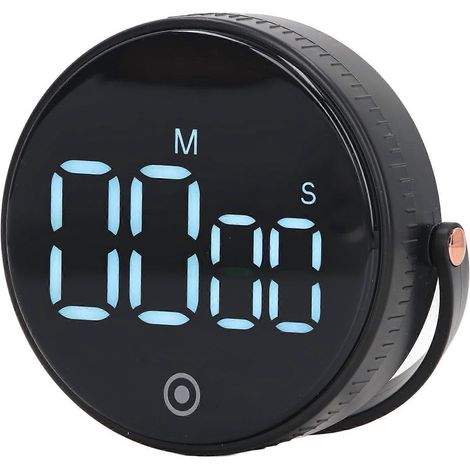 Minuteur de cuisine magnétique numérique LED grand format - Volume réglable, idéal pour la cuisine, le fitness et le compte à rebours des cours pour enfants - Noir (1/5)