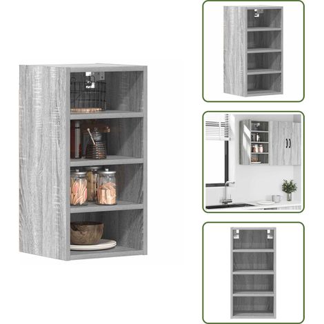 Armoire suspendue sonoma gris 30x29,5x60 cm bois d'ingénierie - Armoire Suspendue - Armoires Suspendues - Armoire De Cuisine - Armoire De Rangement (1/5)