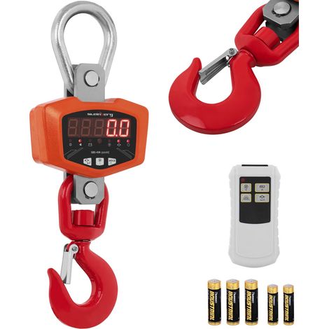 Balanza colgante con gancho y mando a distancia, hasta 3000 kg / 1 kg LED (1/5)