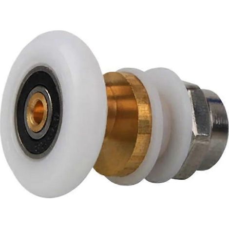 Jeu de 20 roulettes pour porte de douche avec roues de 27 mm pour portes de salle de bain coulissantes en verre (1/5)
