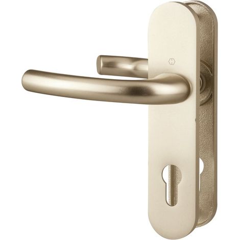 Ensemble de béquille Tokyo - HOPPE AG - Champagne - Plaque 234 x 39 mm - entraxe de fixation 195 mm - Clé I (1/2)