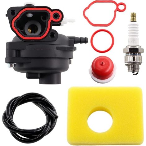 Vergaser mit Luftfilter, Zündkerze für Briggs & Stratton 799583 591160 593261 591110 595656 591979 08P502 8P502 09P602 9P602 Rasenmähermotor 300E 450E 50E 50E 00E Serie (1/4)