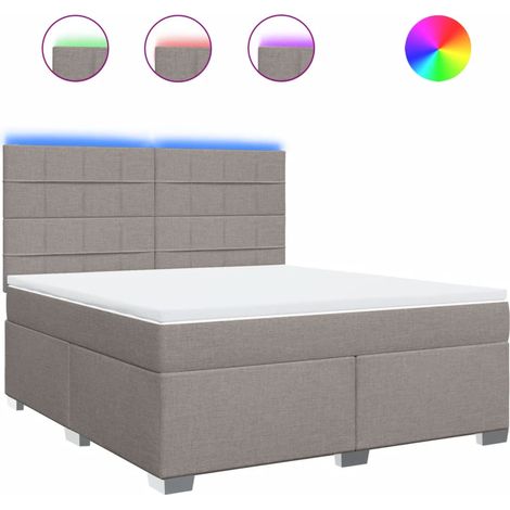 Maison Exclusive - Giroletto a Molle con Materasso Tortora 180x200 cm in Tessuto