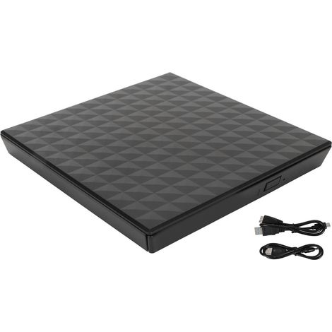 Lecteur DVD externe USB 3.0 haute vitesse 5 Gbps, silencieux, plug and play, graveur de DVD compatible large pour ordinateur portable, bureau et AIO. (1/5)