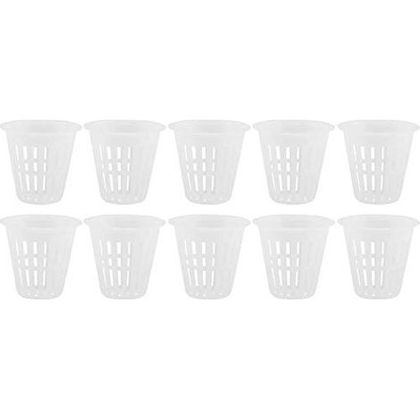 Paniers hydroponiques, 10 pièces/Ensemble Tasse de Panier hydroponique en Plastique sûr et Durable pour la Plantation de Balcon de Jardin(Blanc) (1/5)