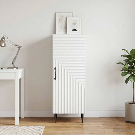 vidaXL Buffet Blanc 33 x 34,5 x 89,5 cm Bois d'ingénierie (1/5)