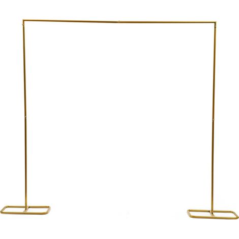Gojoy – Arche de jardin en fer 2 x 2,1 m – Carré – Ballon doré – Décoration de fond pour mariage et anniversaire – 4,2 kg