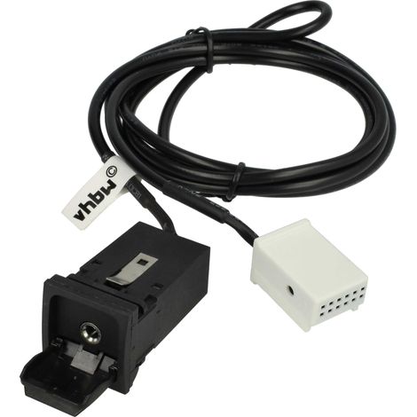 vhbw Câble adaptateur AUX pour radio de voiture compatible avec VW RNS510, RNS310