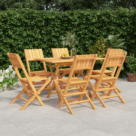 7-tlg. Garten-Essgruppe Massivholz Teak (1/5)