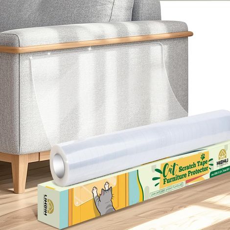 1 Rouleau Film Anti Griffes Chat 43x300 Cm Transparent Protection Meubles Porte Mur (1/5)
