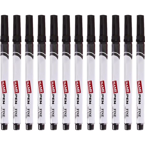 Lot de 12 Marqueur Permanent, Feutres Indélébiles Noirs, Marqueur Pointe Fine 1 mm Résistant à l'eau pour Plastique, Marquage Jardin, Pots de Fleurs, Étiquettes et Applications Extérieures (1/5)