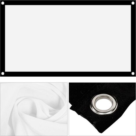 Écran Projection 40' 16:9, Polyester Rideau projection blanc polyester 40 pouces, sans plis, portable 16:9, épais (1/5)