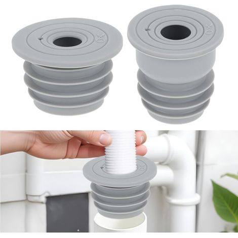 Set di 2 tappi di tenuta in silicone per tubo di scarico della lavatrice, antiodore, tappo per lavello per lavatrice, lavello da cucina, bagno