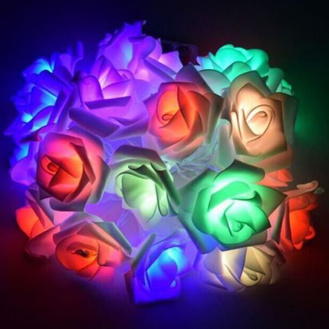 Guirlande lumineuse,2.3M 20 LED artificielle Rose fleur guirlande chaîne lumière LED fée lumières saint valentin - Type changeant (1/4)
