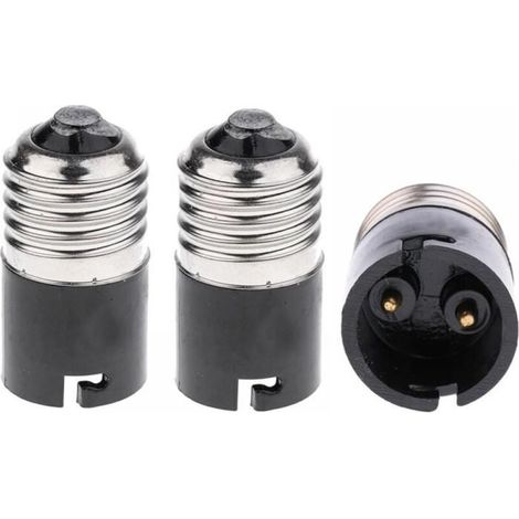 Adaptateurs pour ampoule, convertisseurs de culot noirs, 3 pièces (1/4)