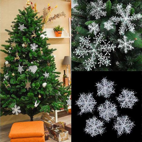 Ensemble de 6 décorations de Noël en forme de flocons de neige, pendentifs faits main, accessoires de jouets artisanaux (1/4)