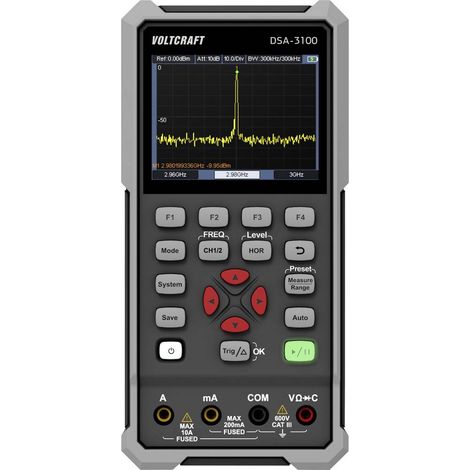 VOLTCRAFT DSA-3100 Oscilloscopio portatile 100 MHz 2 canali 500 MSa/s 8 kpts 8 Bit Portatile, Funzioni multimetro, Anal (1/5)