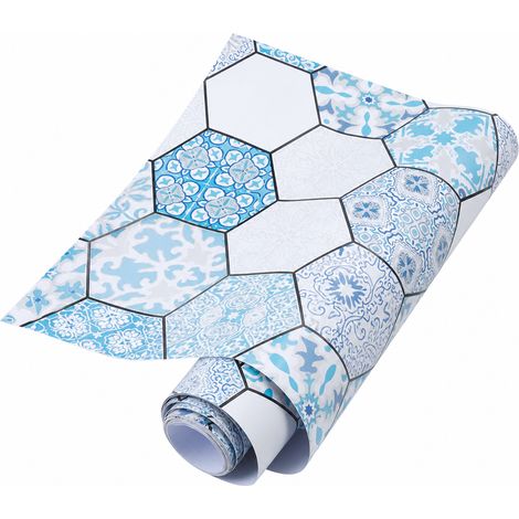 Sol Adhésif Bleu Antidérapant 60 cm sur 5 m Salle de Bain (1/5)