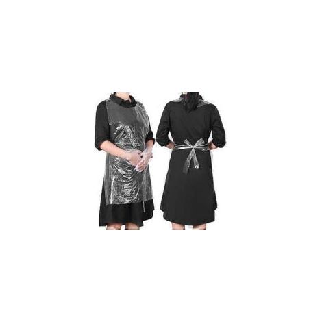 Confezione da 100 grembiuli monouso impermeabili in polietilene per donne, uomini, cucina, ristorante, panetteria, fiorista, negozio, trasparenti, taglia unica - Crezuo