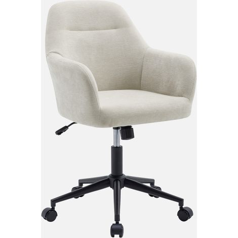 Silla de oficina con ruedas ajustable metal y tela (1/5)