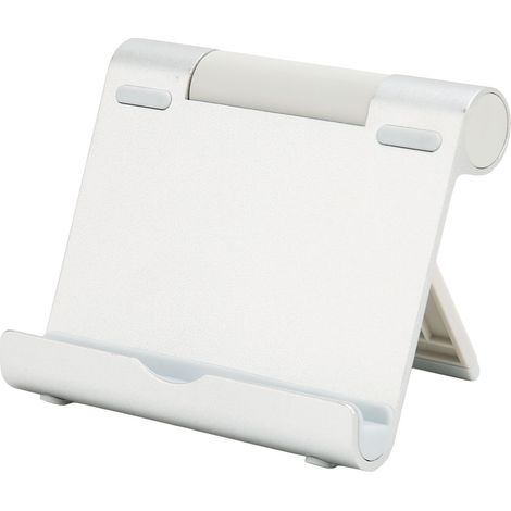 Um 180 Grad drehbarer Handyhalter, faltbar, tragbar, aus Aluminiumlegierung und Silikon, trägt bis zu 5 kg, für Tablets, ideal fürs Büro. (1/5)
