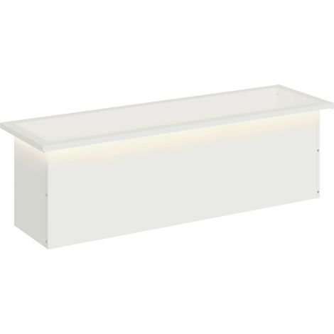 Jardinière de Jardin avec Éclairage LED Bac à Plantes en Acier Blanc 30 x 100 x 30 cm (1/5)