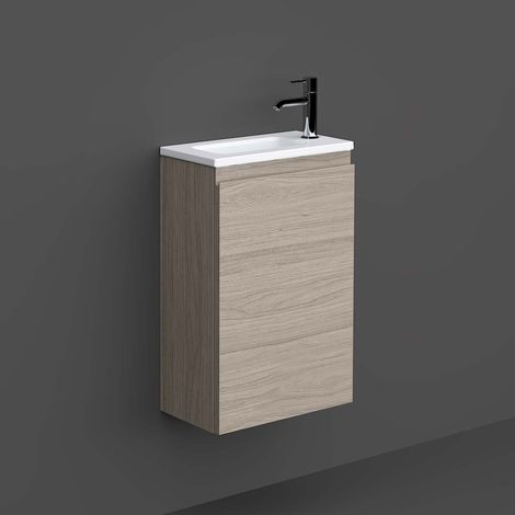 RAK Joy Wall Hung Vanity Unit with Basin 400mm Wide - Grey Elm (1/5)